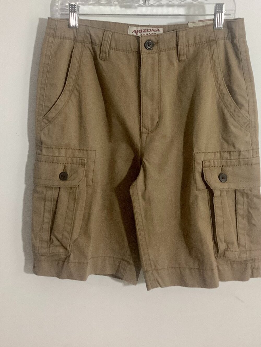 Arizona Jean Co Shorts Classic Fit Khaki Functional Timeless Waist 30" NWT